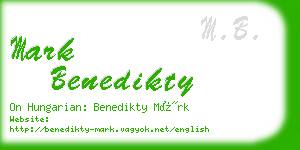 mark benedikty business card